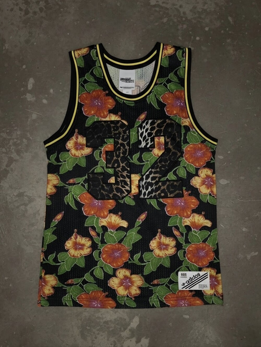 Adidas x Jeremy Scott Hibiscus & Leopard Basketball Jersey | 095 (M)